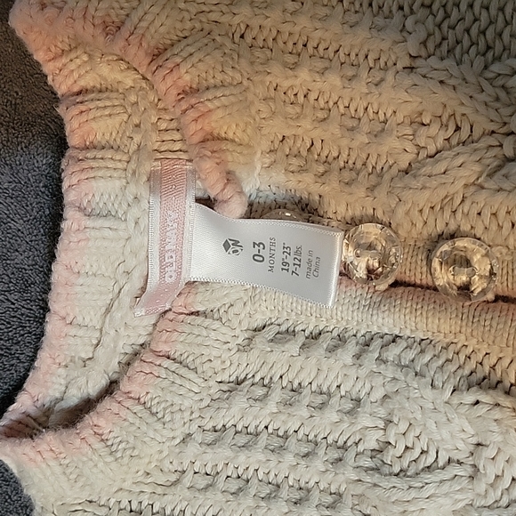 Old Navy Cream Cable Knit Sweater with Brown and Pink Snowflakes - Picture 5 of 6